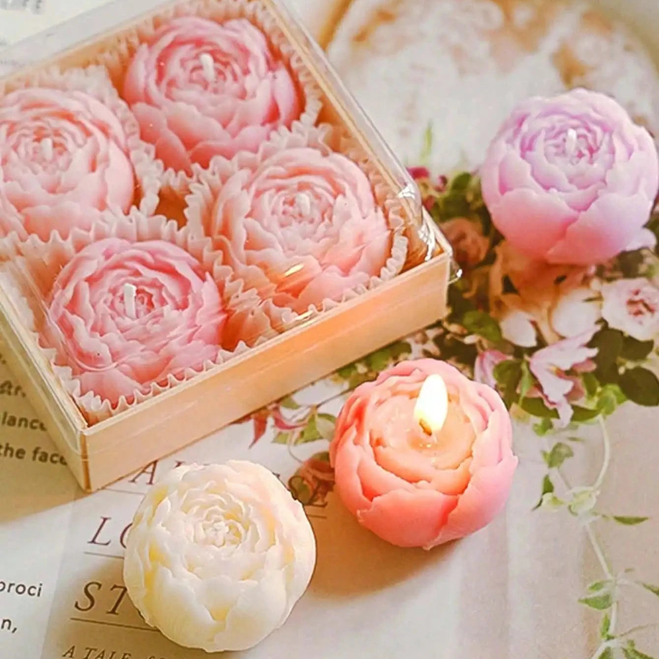 Romantic Rose Candle Set